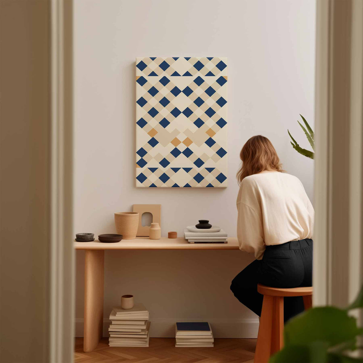Geometrische Patronen Mozaïek – plexiglas kunstwerk als wanddecoratie