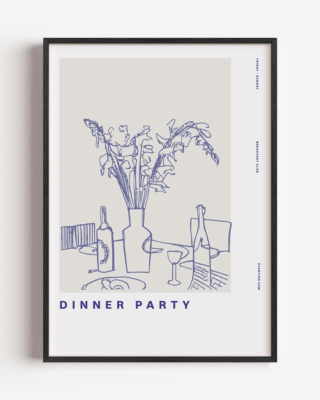 Stijlvolle Dinner Party – keuken portret poster als wanddecoratie