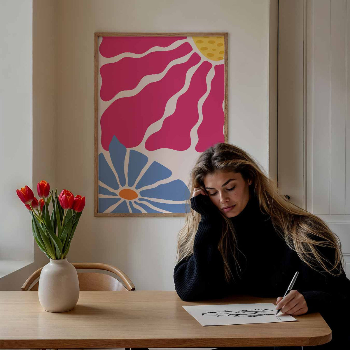 Bloemenparade – bloemen poster als moderne staande wanddecoratie