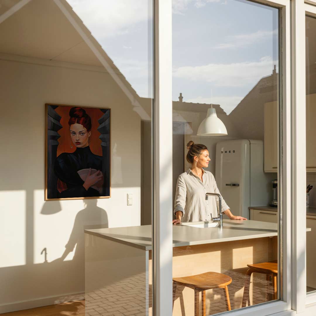 Klassieke Elegantie Vrouwelijke Portretposter – vrouwelijke portretposter in staand formaat