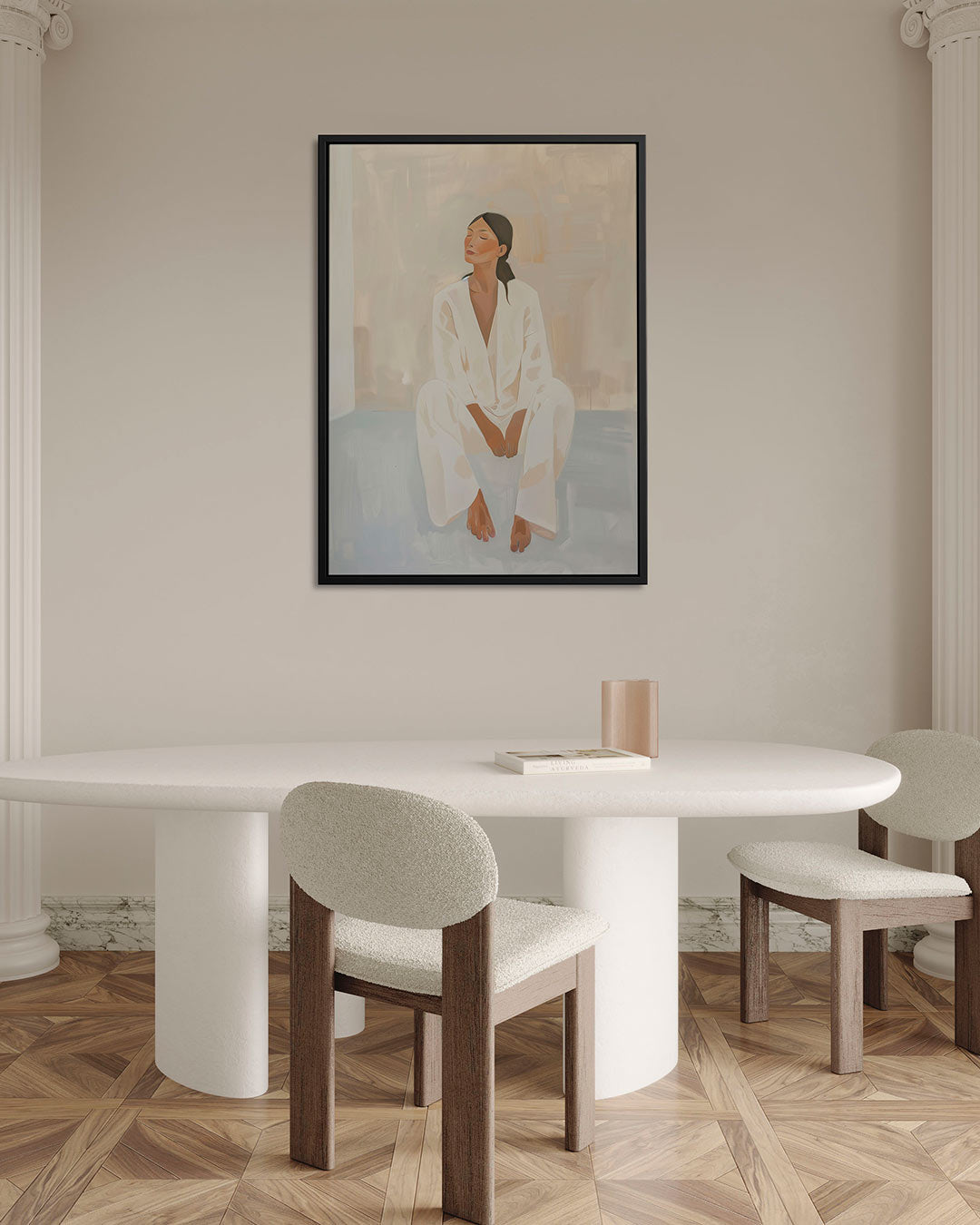 Rustige zittende vrouw – staand wanddecoratie kunstwerk