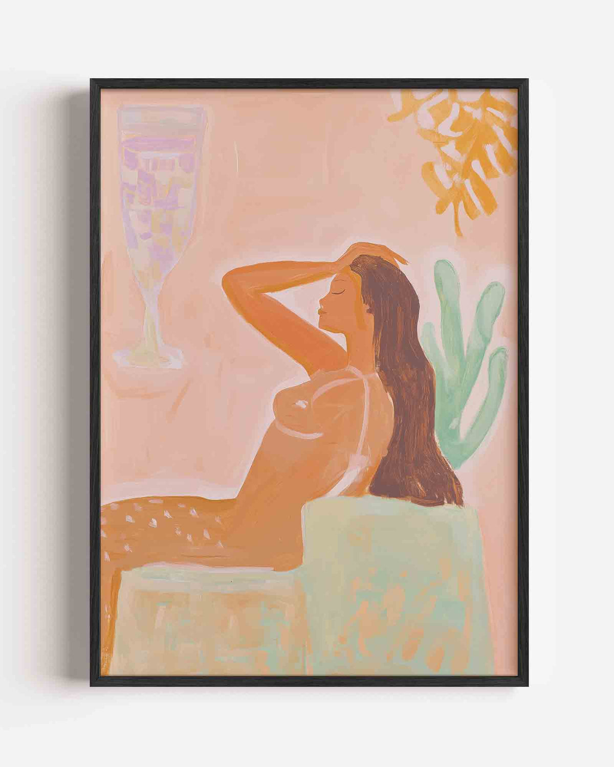 Vrouw met glas – jungle portret poster als wanddecoratie