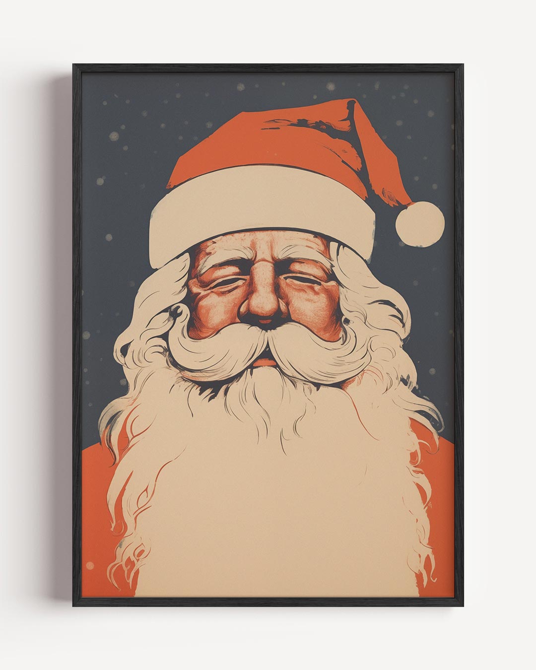 Vintage Kerstman – kerst portret poster als wanddecoratie
