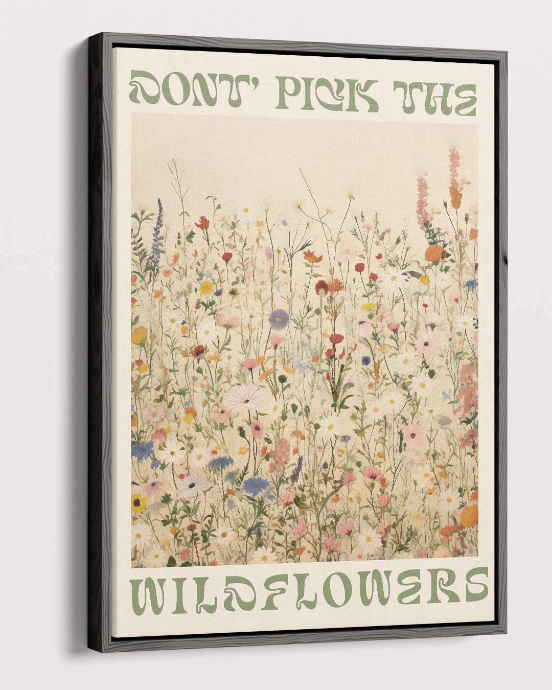 Wilde Bloemen Velden Kunstprint – canvas wanddecoratie in portret formaat