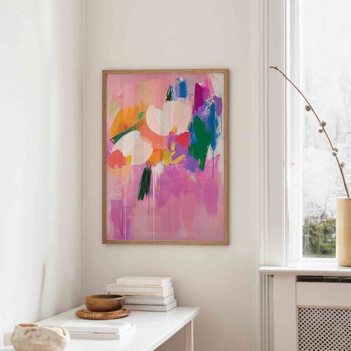Bloemen en kleuren – staande hedendaagse wanddecoratie van WallArtistic