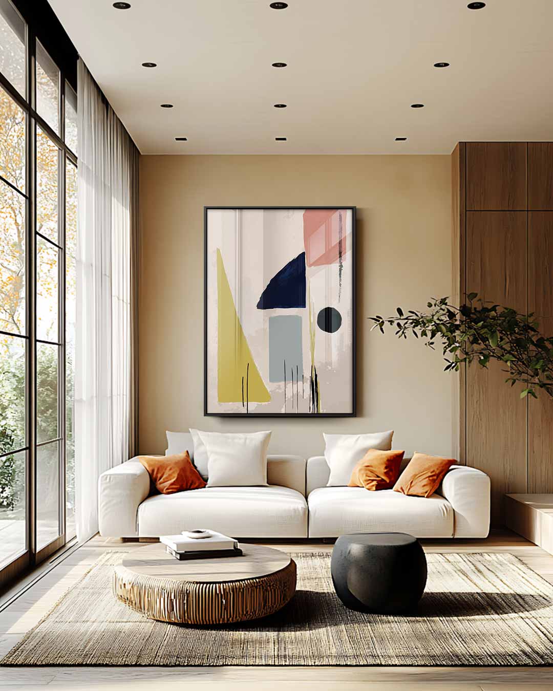 Abstracte Geometrische Vormen – staande wandkunst voor woonkamer of interieur