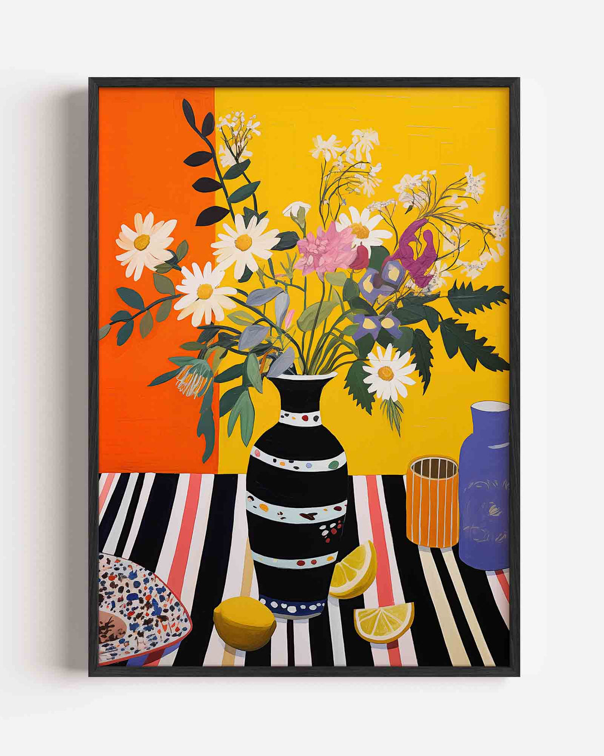 Bloemen en citroenen – bloemen portret poster als wanddecoratie