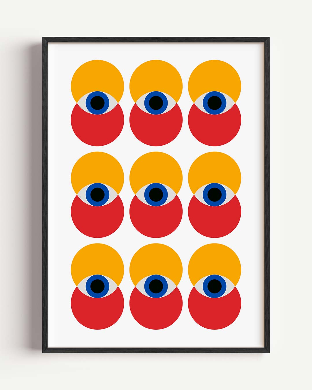 Vrolijke Ogen Cirkelposter – dieren portret poster als wanddecoratie