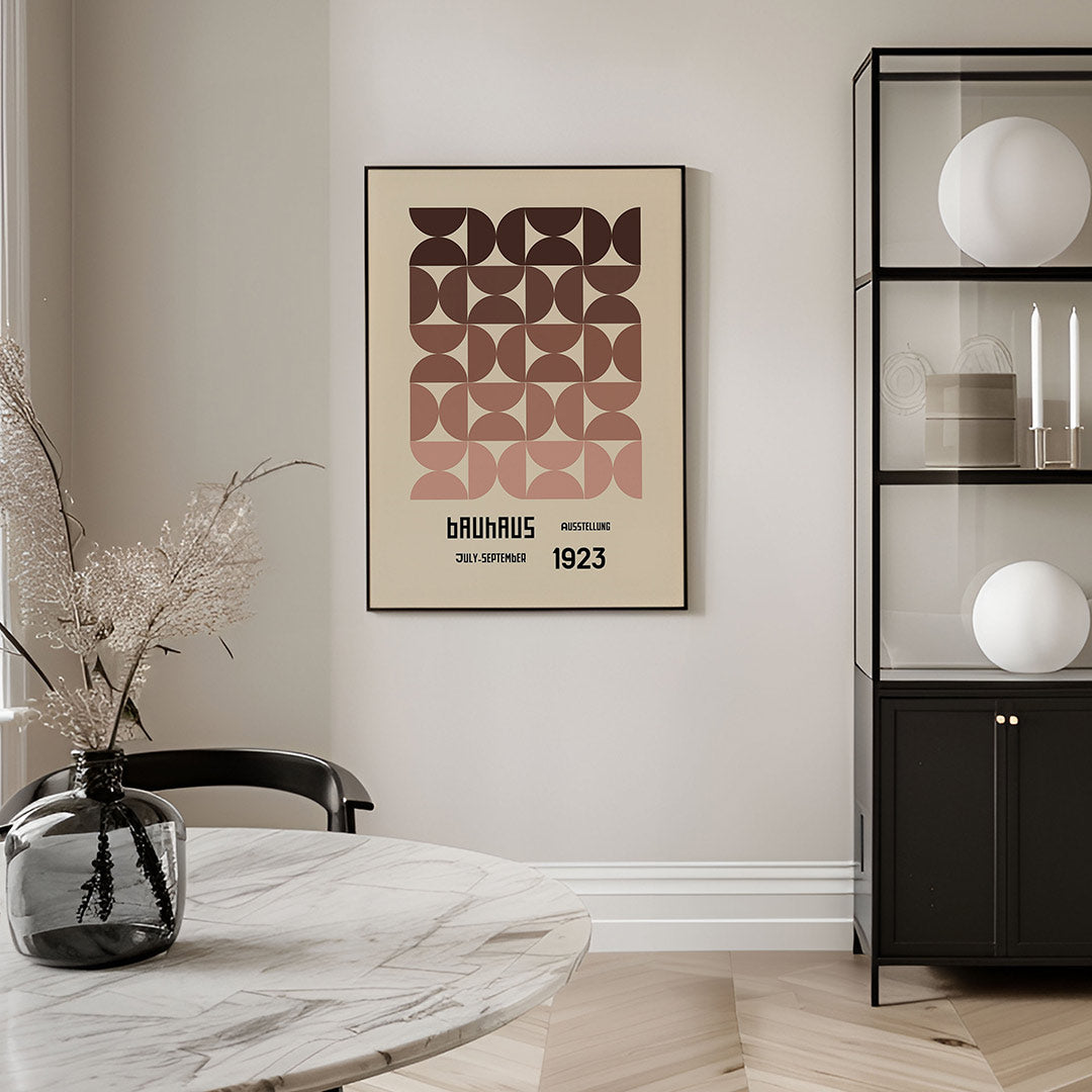 Vormritme en balans – geometrische Bauhaus poster in staand formaat