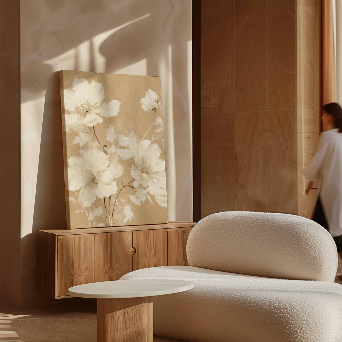 Elegante Bloemenpracht – staande wandkunst voor woonkamer of interieur