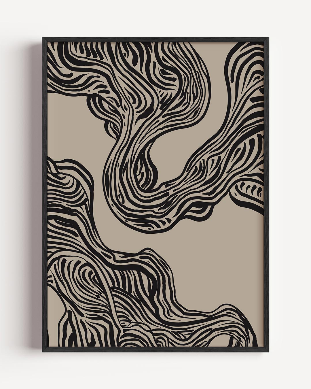 Abstracte Golvende Lijnen – abstracte portret poster als wanddecoratie