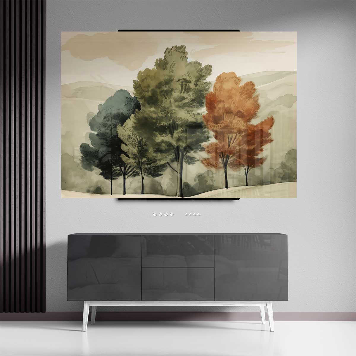 Vier Seizoenen Bomen Schilderij – canvas kunstwerk als wanddecoratie