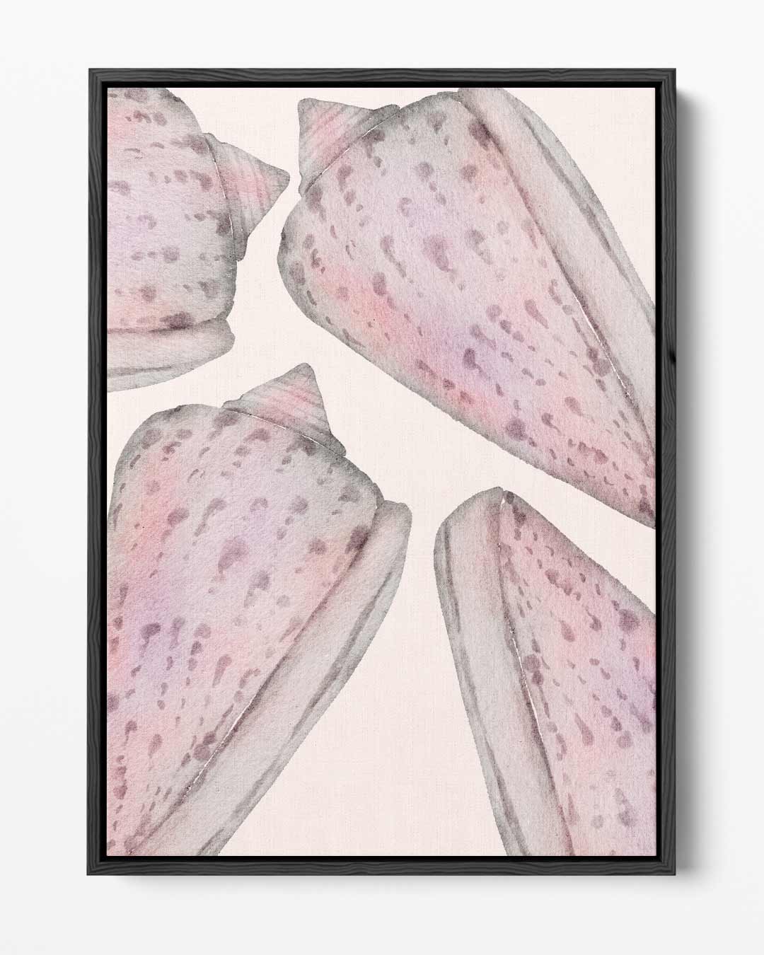Roze schelpen abstract – portret kunstwerk als wanddecoratie