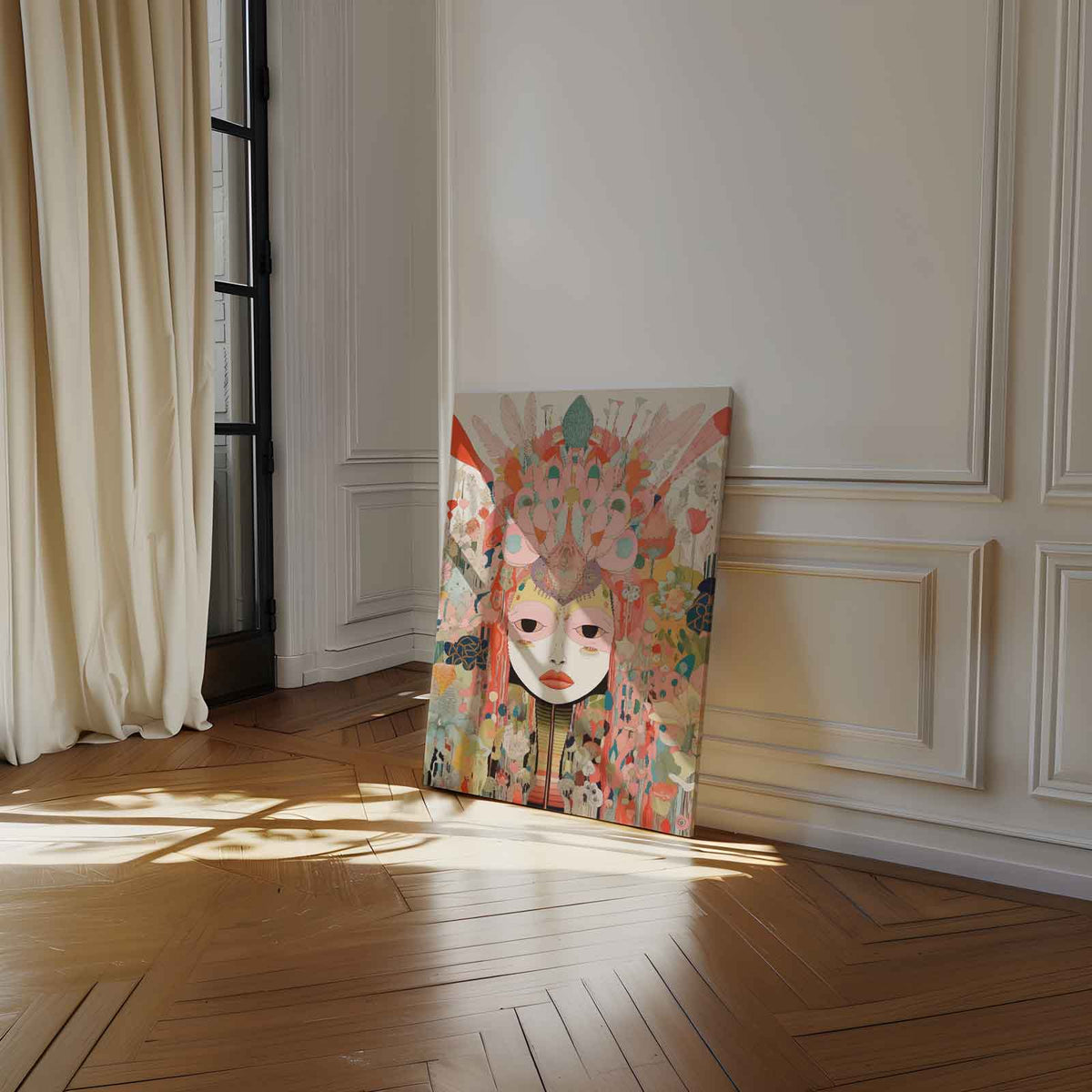 Vrolijke Fantasiegezichten – dibond kunstwerk als wanddecoratie