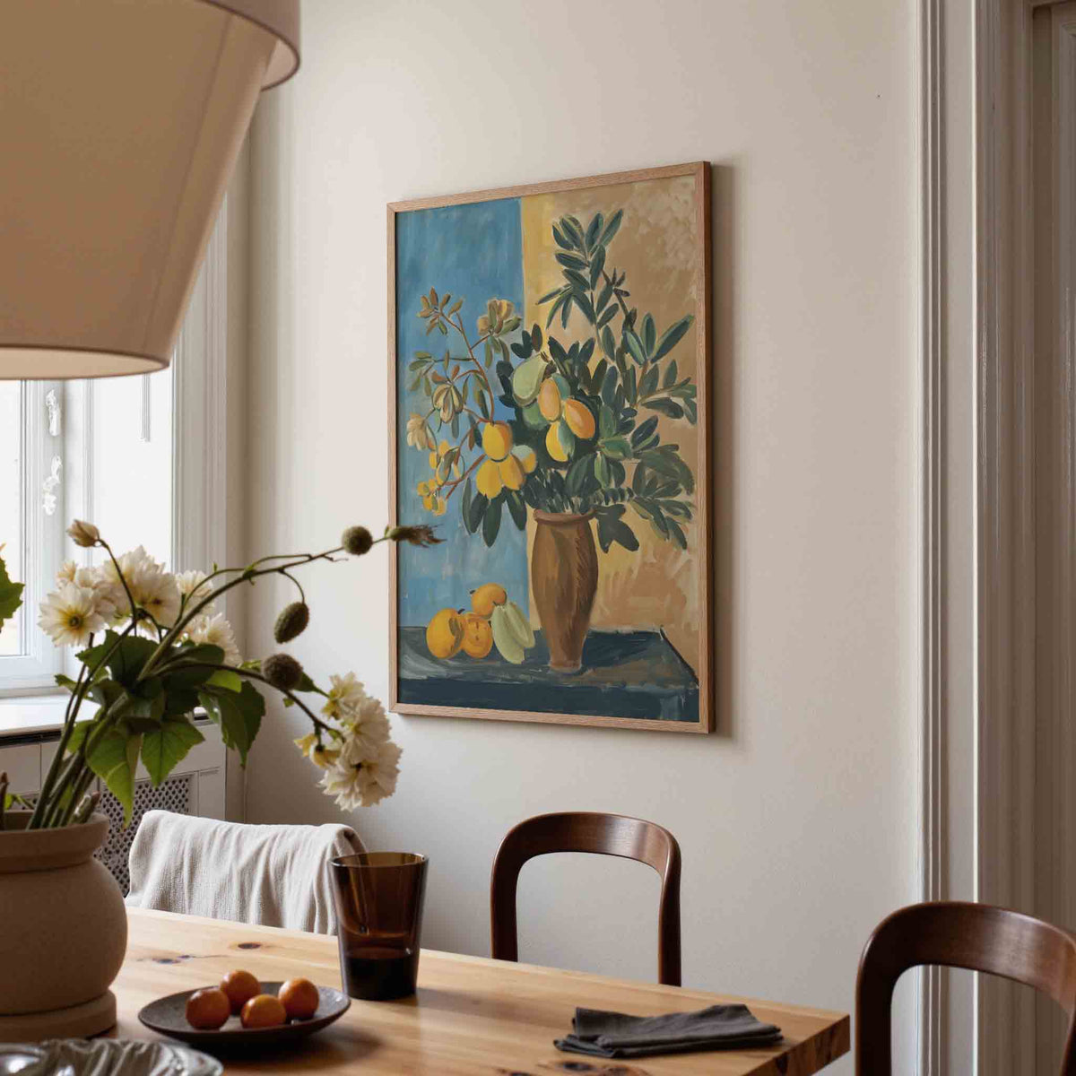 Fruit en bladeren – eigentijdse illustratie poster in staand formaat