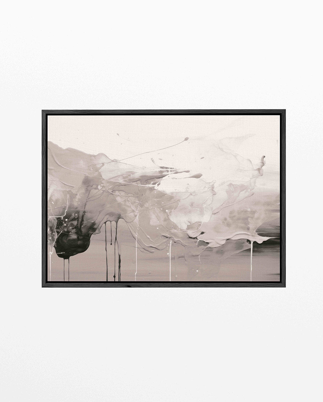 Vloeiende grijstinten – liggend abstract kunstwerk