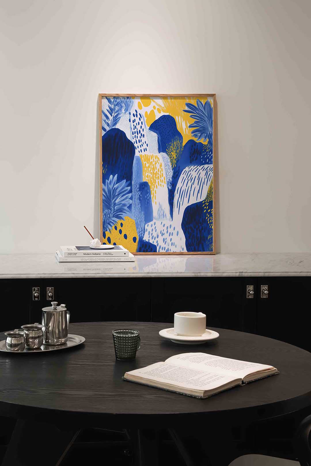 Abstracte waterval – moderne poster in staand formaat