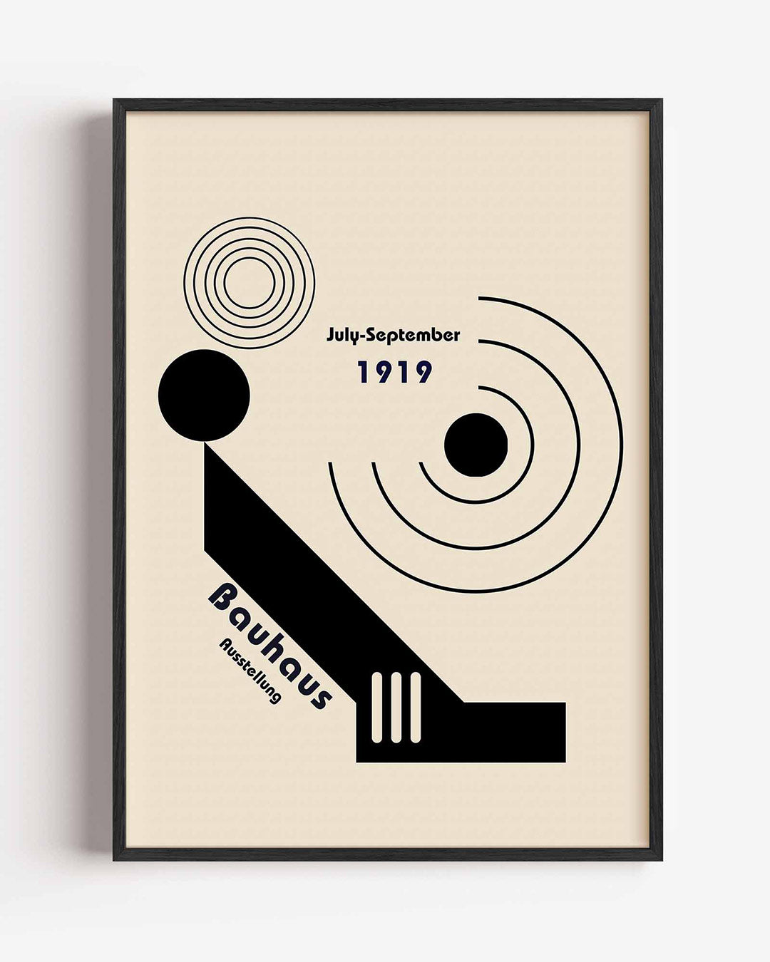 Cirkel en lijnenspel – staande Bauhaus poster als wanddecoratie