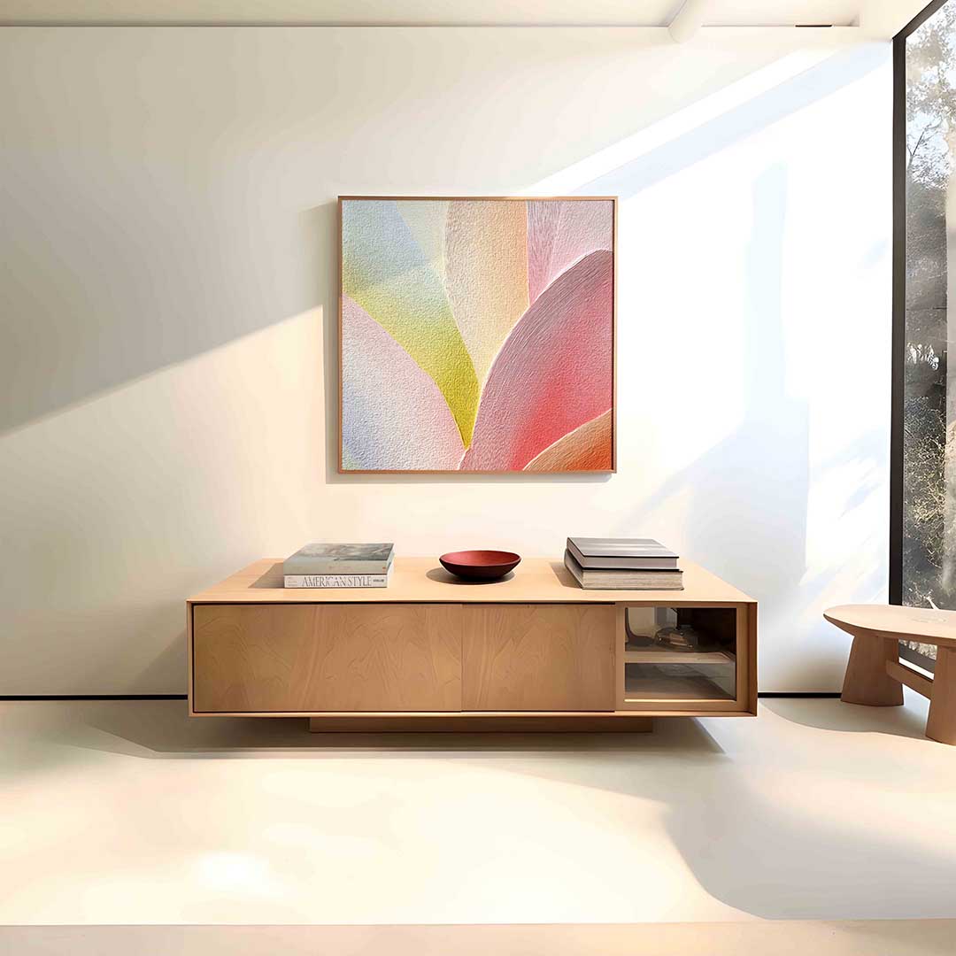Gekleurde vormen – vierkante abstracte wanddecoratie van WallArtistic