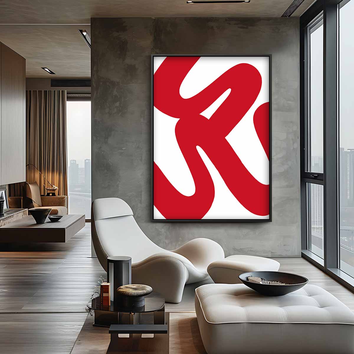 Dynamisch Rood – canvas wanddecoratie in portret formaat