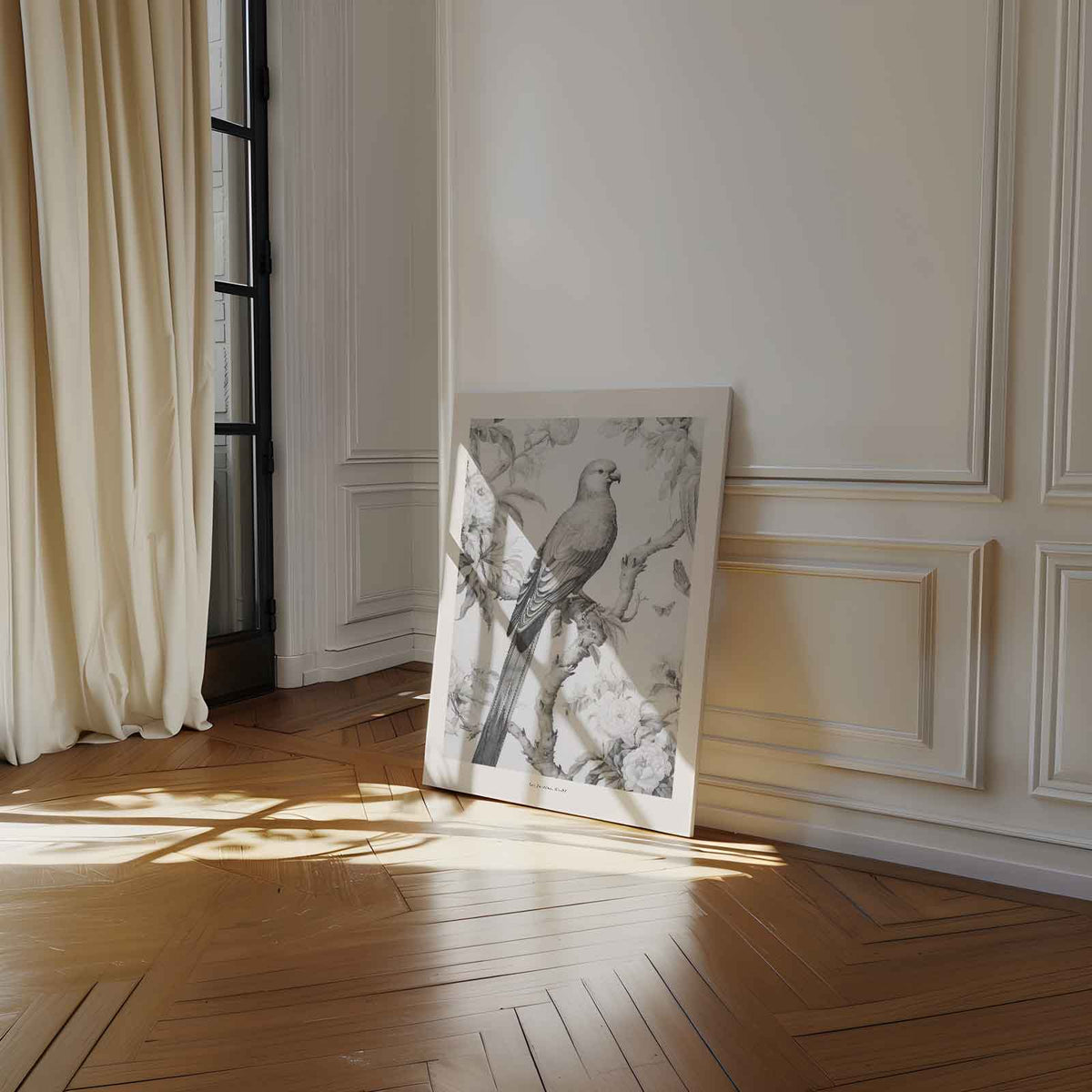 Elegante Vogel in Botanische Tuin – staand kunstwerk voor modern interieur
