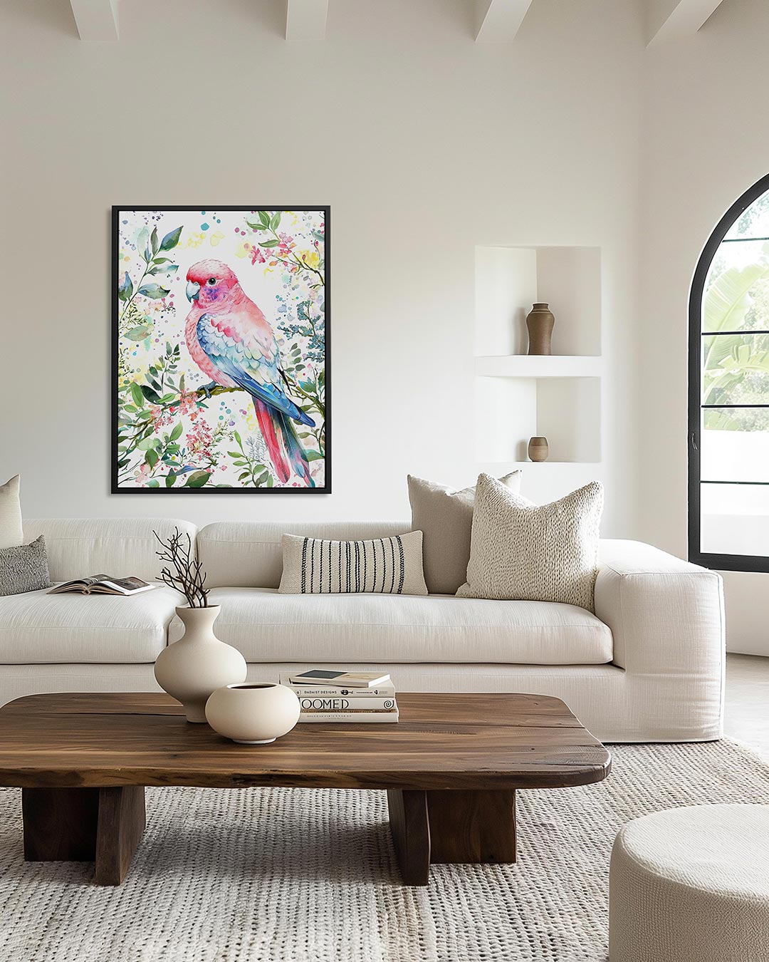Vrolijke vogel illustratie – staand wanddecoratie kunstwerk