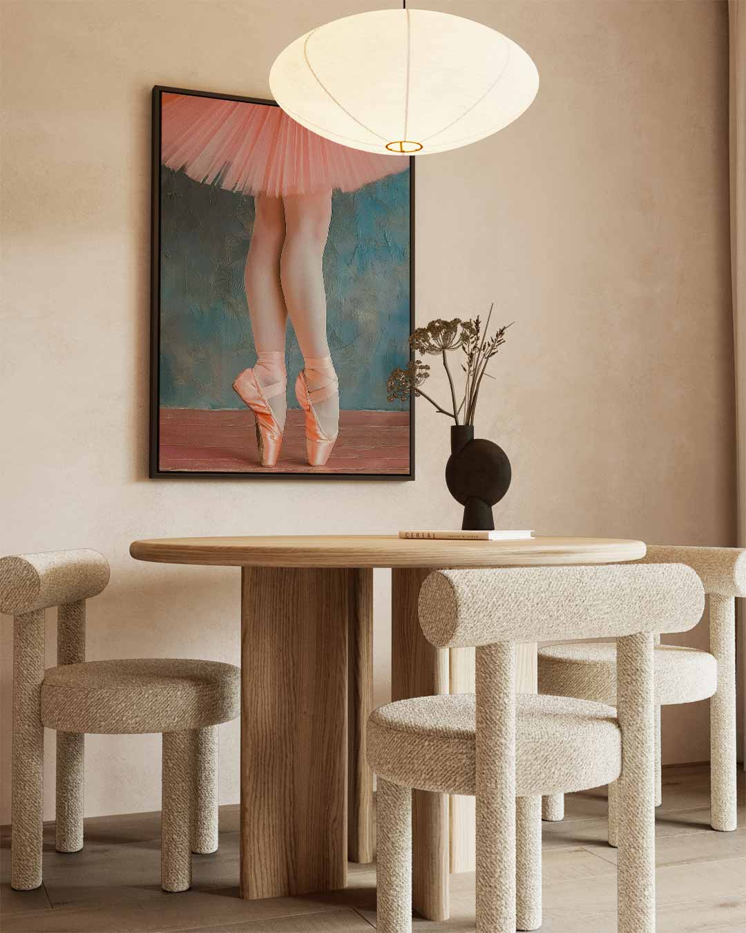 Elegante Balletdroom – dibond wanddecoratie in staand formaat