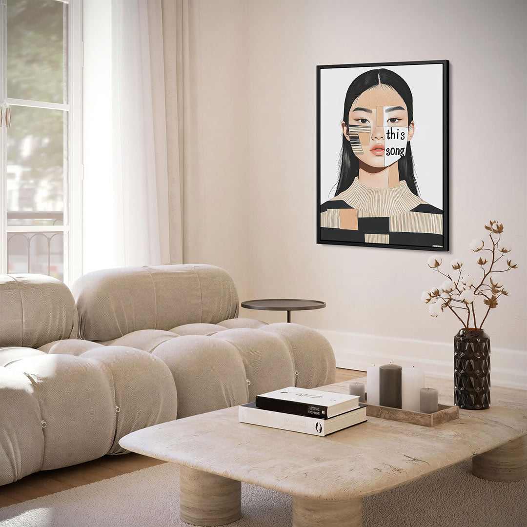 Geometrisch portret – staand wanddecoratie kunstwerk
