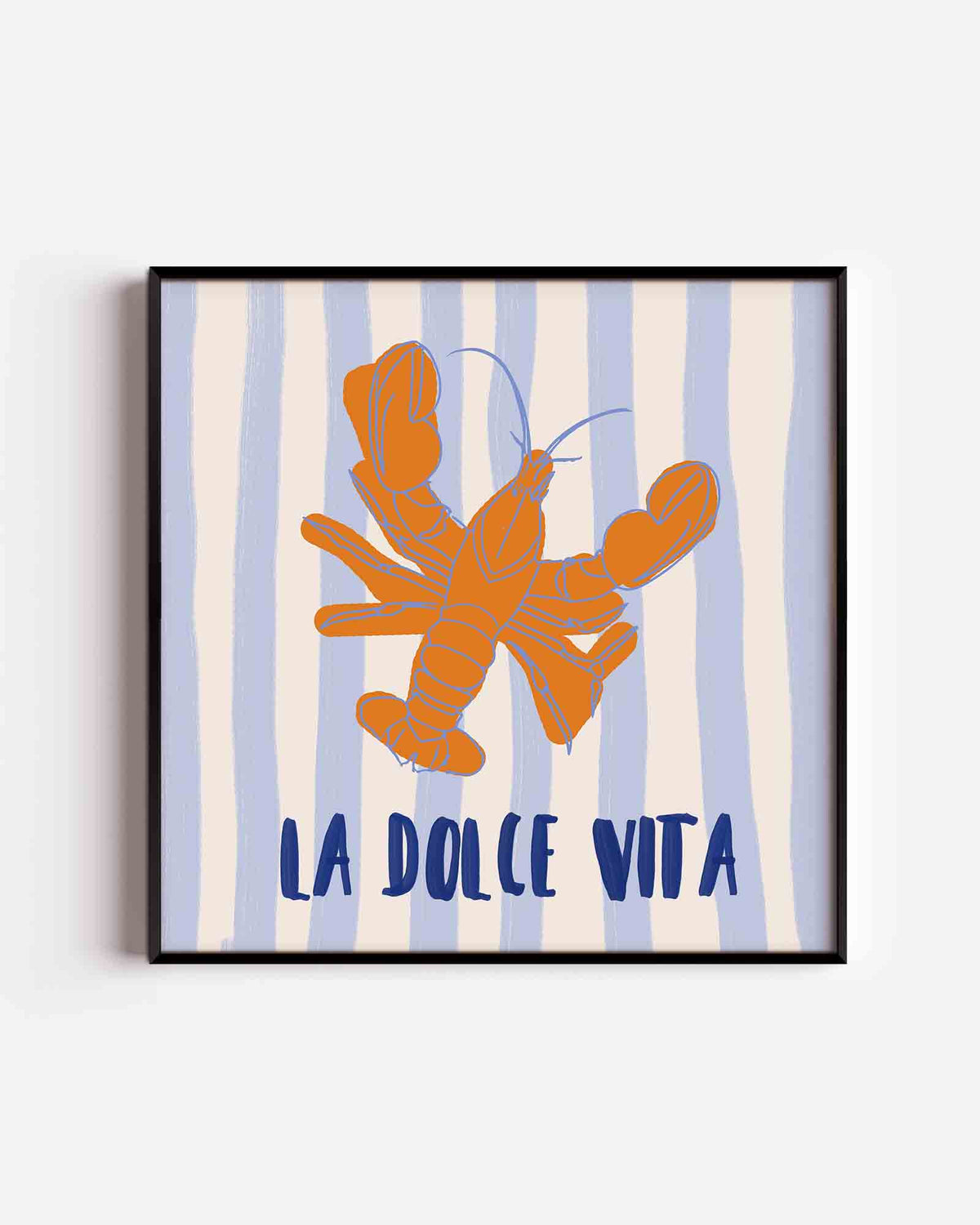 Oranje kreeft – keuken vierkante poster als wanddecoratie