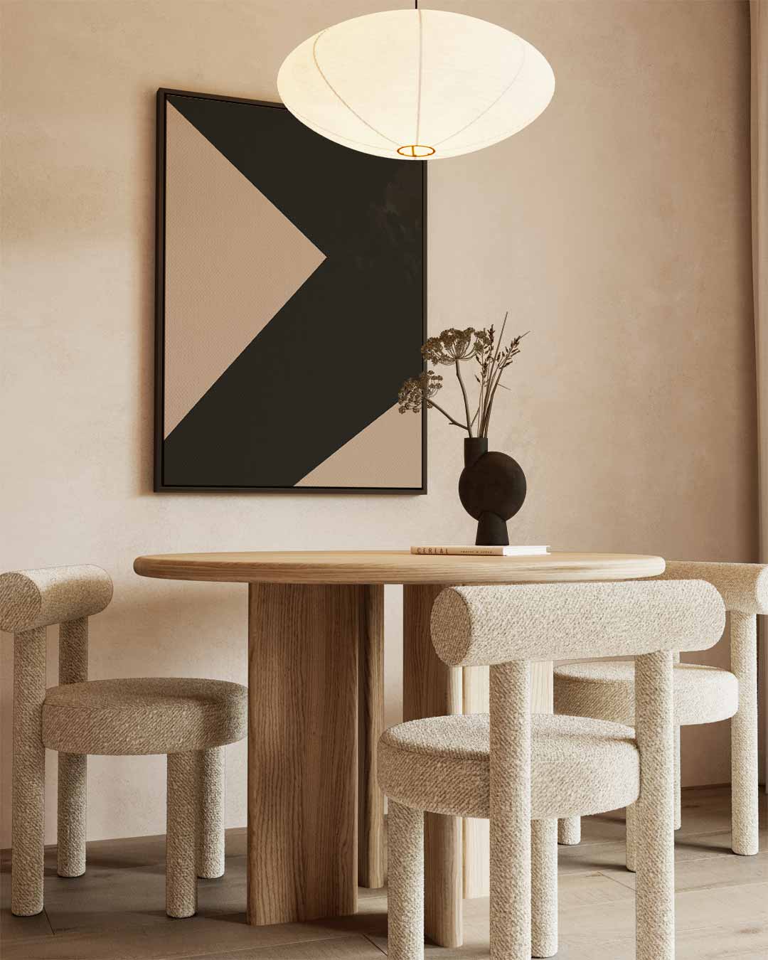 Moderne Abstracte Geometrie – kunstwerk met zwarte baklijst