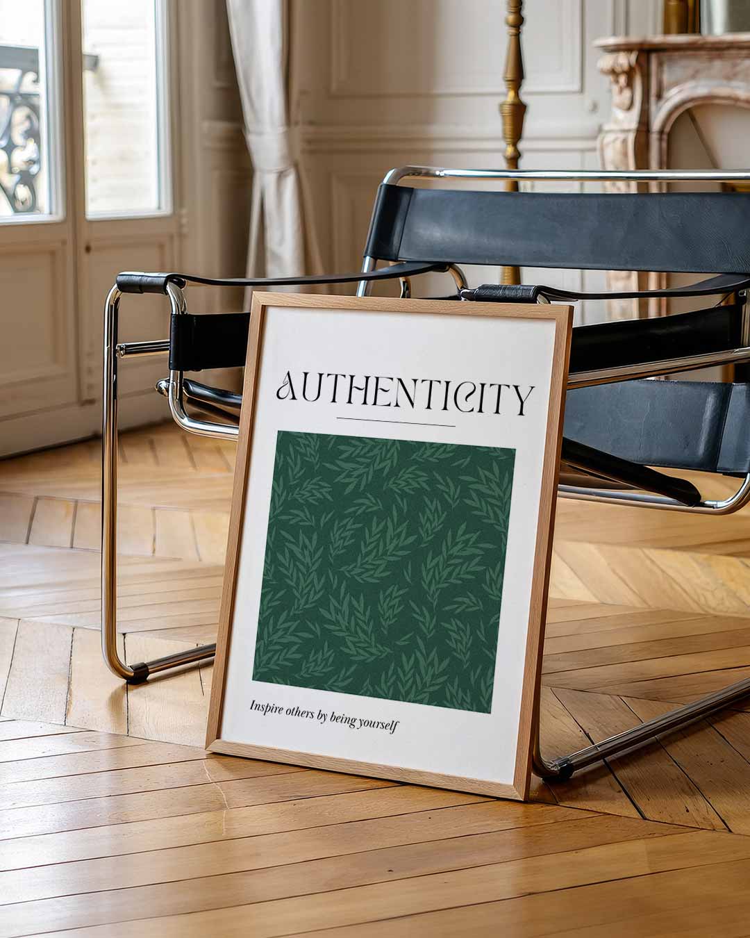 Authentiek Groene Bladeren – quote poster als inspirerende wanddecoratie