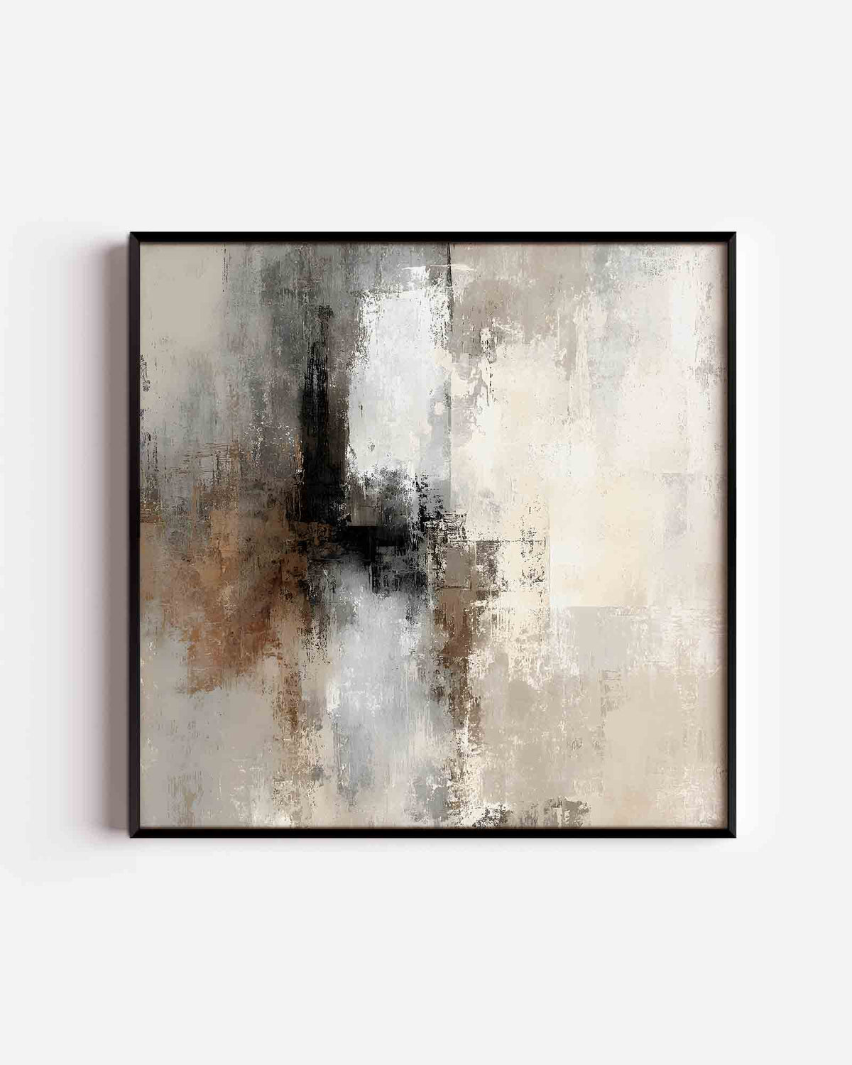 Abstracte beige en grijze – abstracte textuur vierkante poster als wanddecoratie