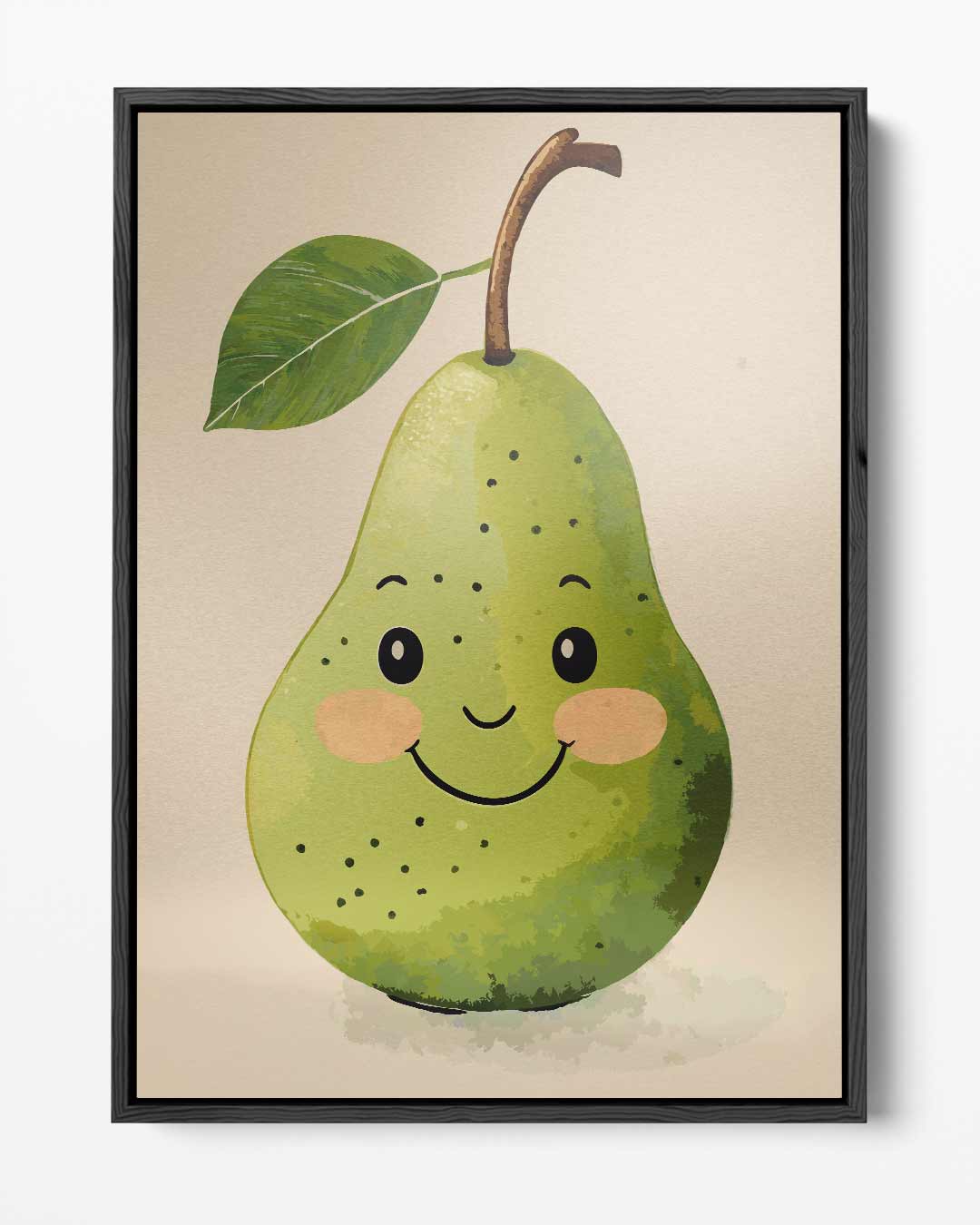 Vrolijke Peer Illustratie – portret kunstwerk als wanddecoratie