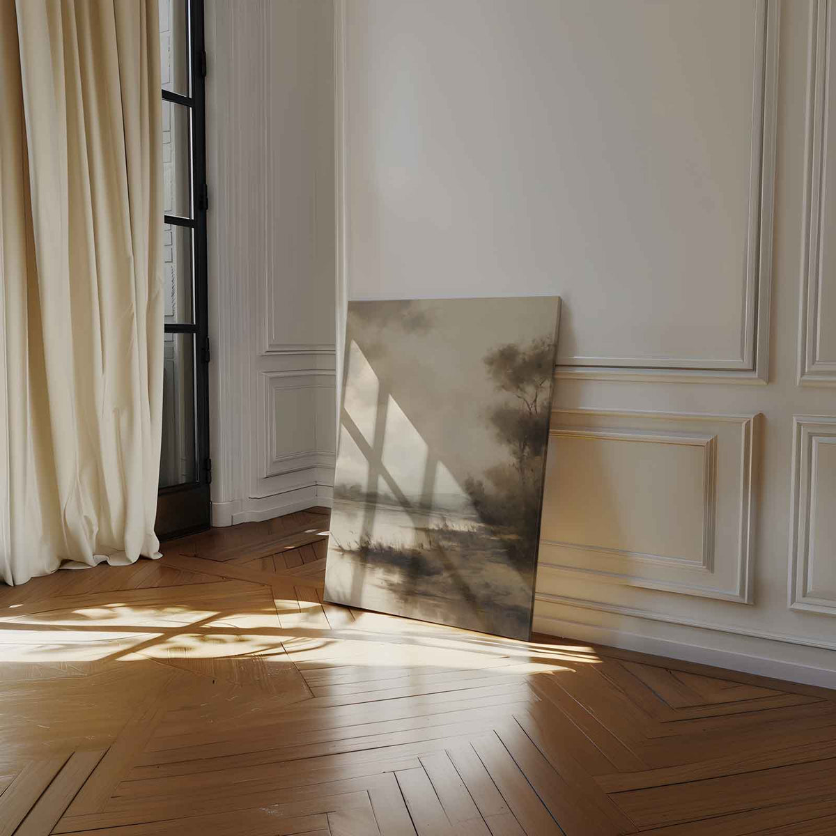 Rustieke Rivieroever – plexiglas wanddecoratie in portret formaat
