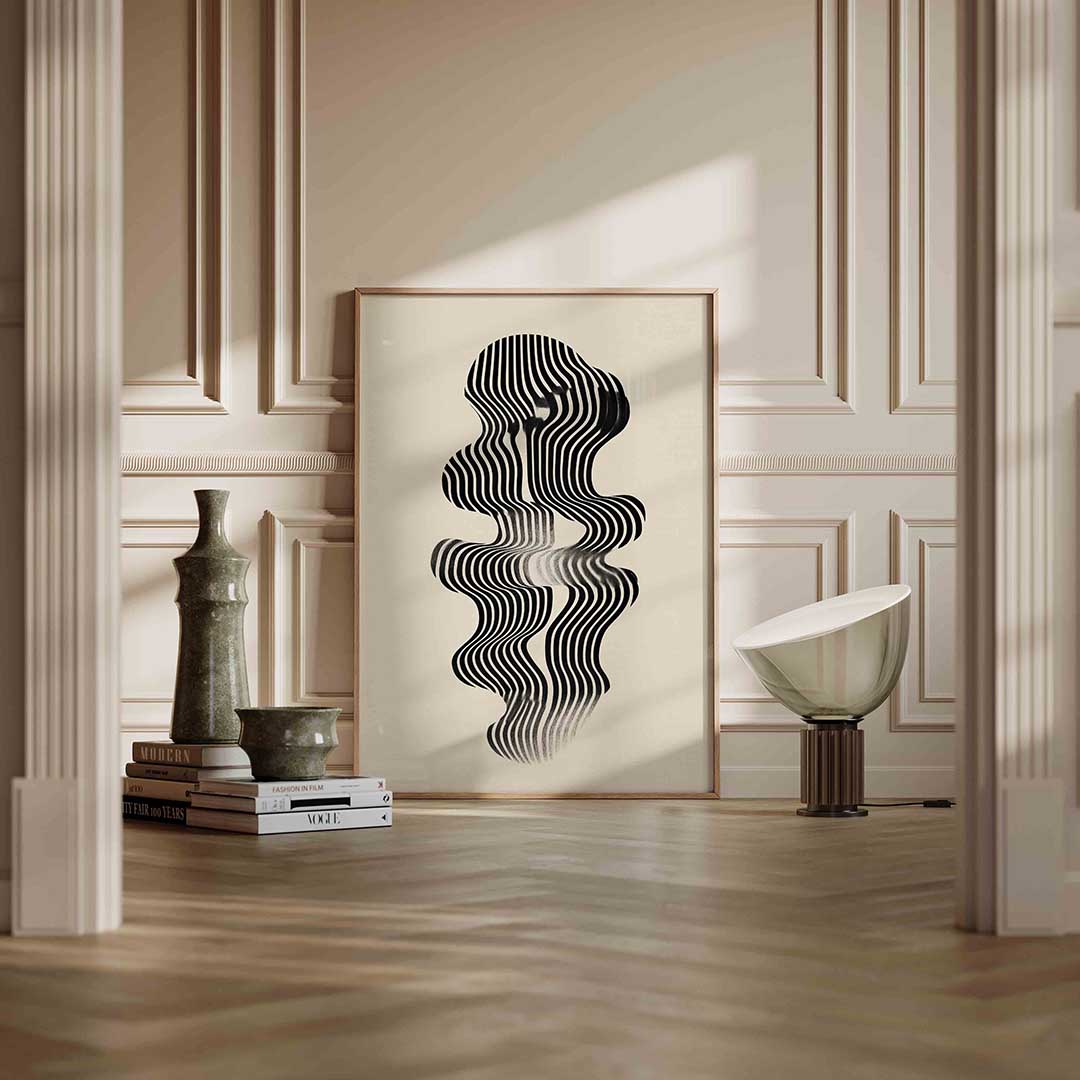 Golvende lijnen – staande abstracte wanddecoratie van WallArtistic
