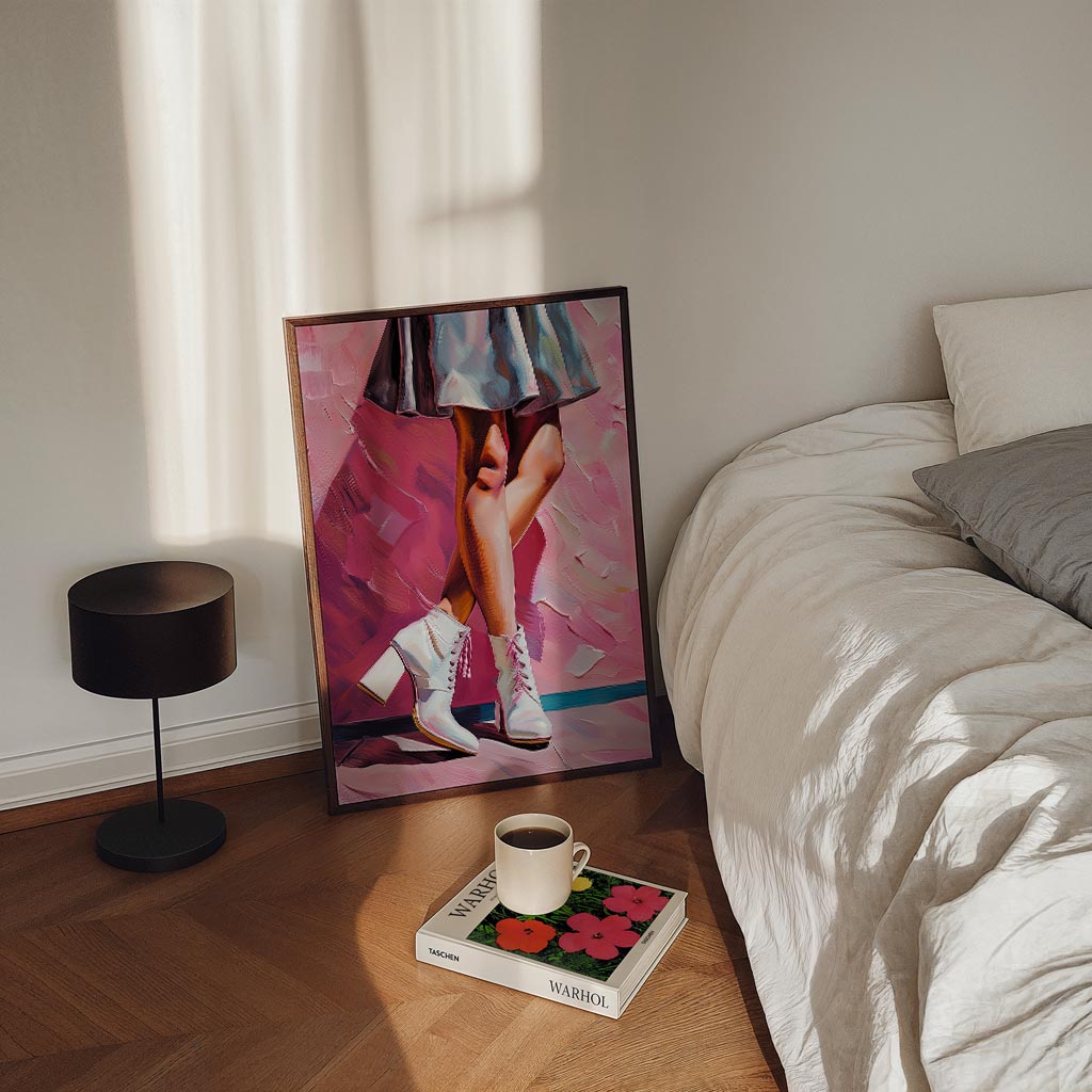 Stijlvolle Mode-Illustratie – staande zomer wanddecoratie van WallArtistic