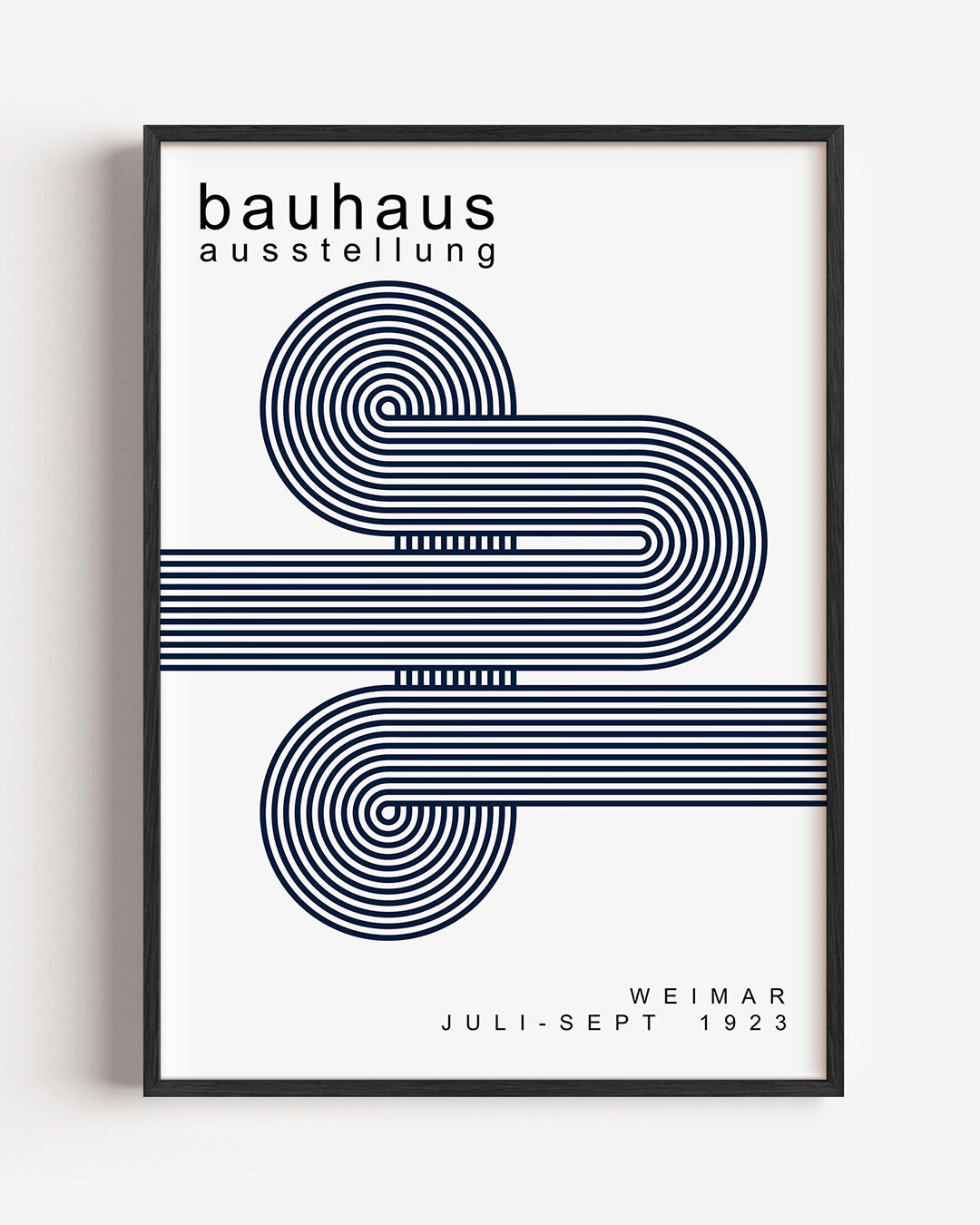 Lijnenspel en cirkelvormen – staande Bauhaus poster als wanddecoratie