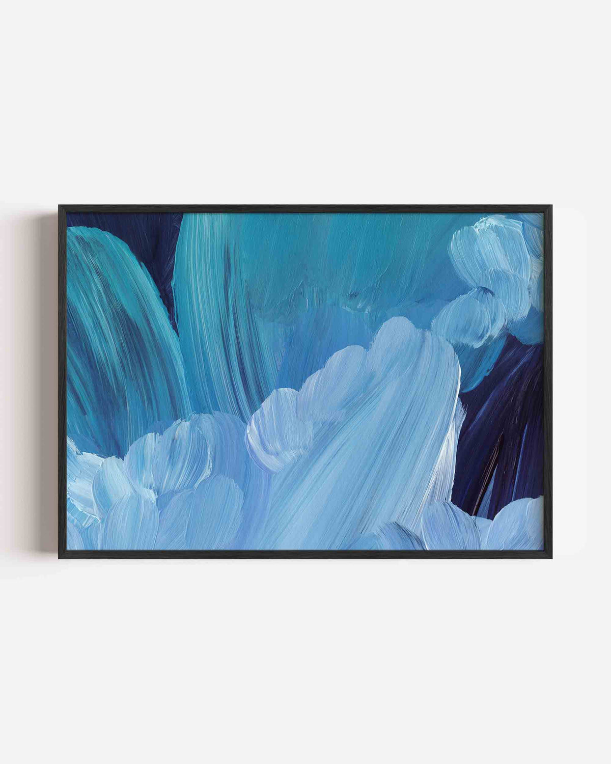 Blauwe penseelstreken – schilderkunst landscape poster als wanddecoratie