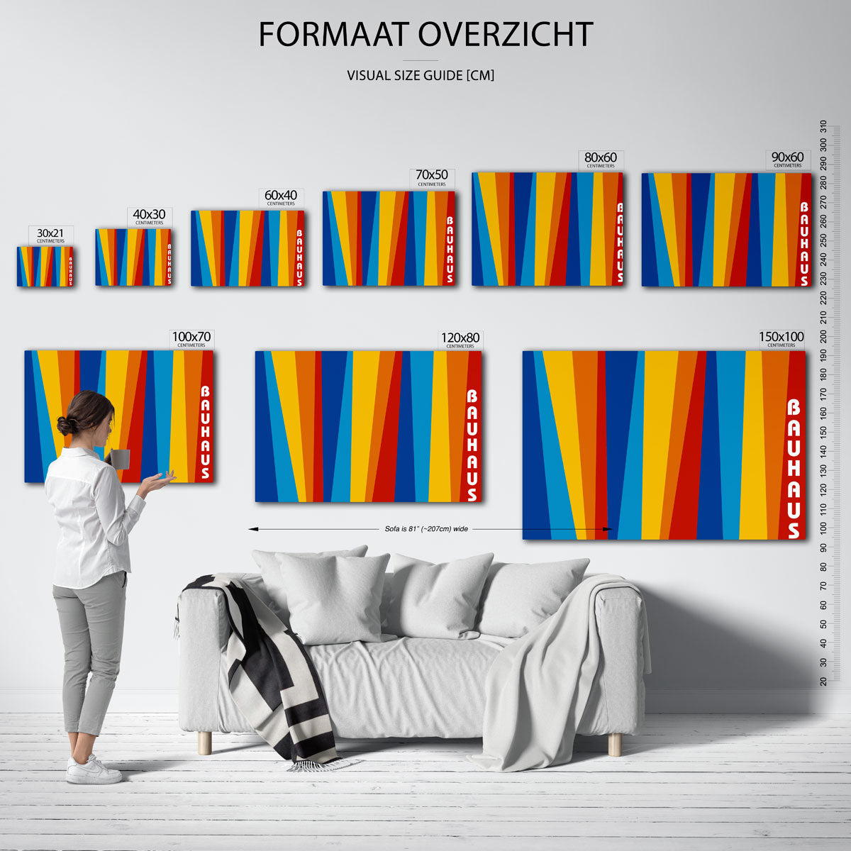 Vorm en kleur – geometrische poster in Bauhaus-stijl van WallArtistic