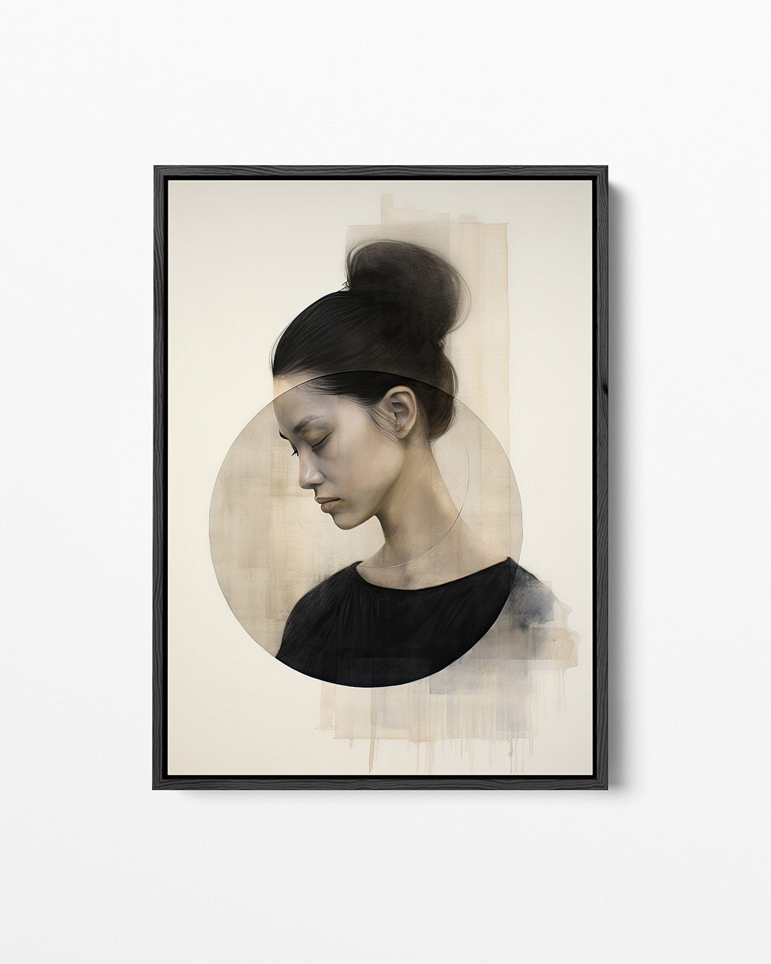 Geometrische portretstudie – staand wanddecoratie kunstwerk