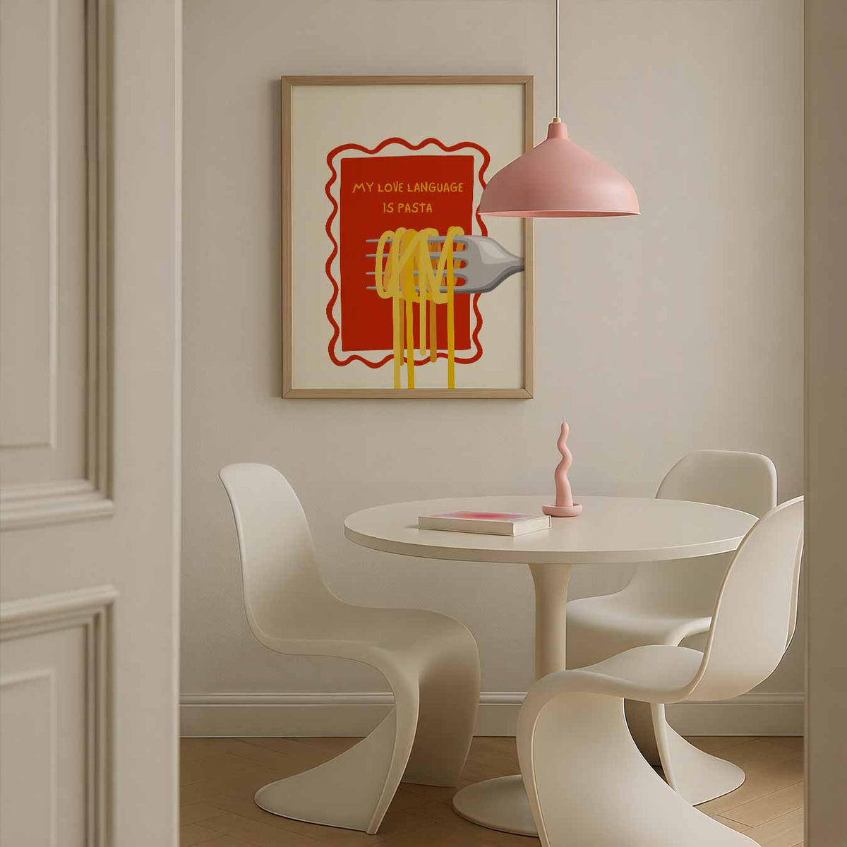 Pasta Liefde Taalposter – zomerse poster in staand formaat