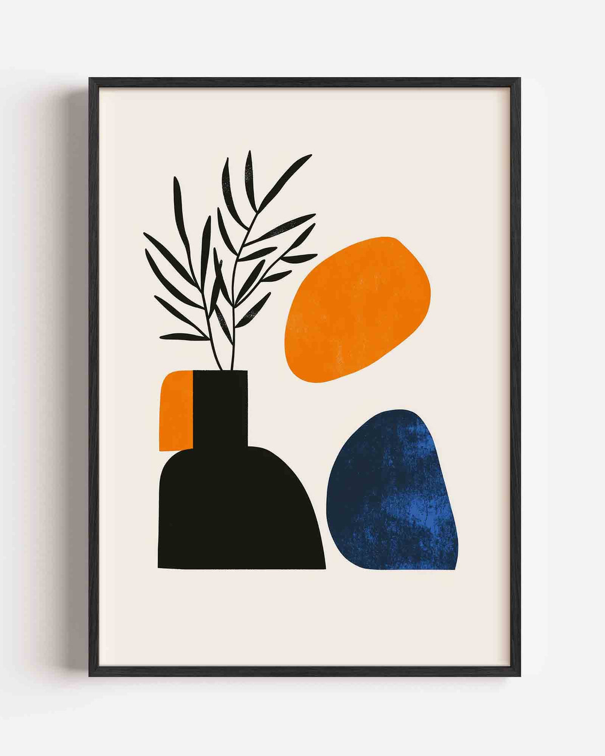 Abstracte vormen en bladeren – moderne portret poster als wanddecoratie