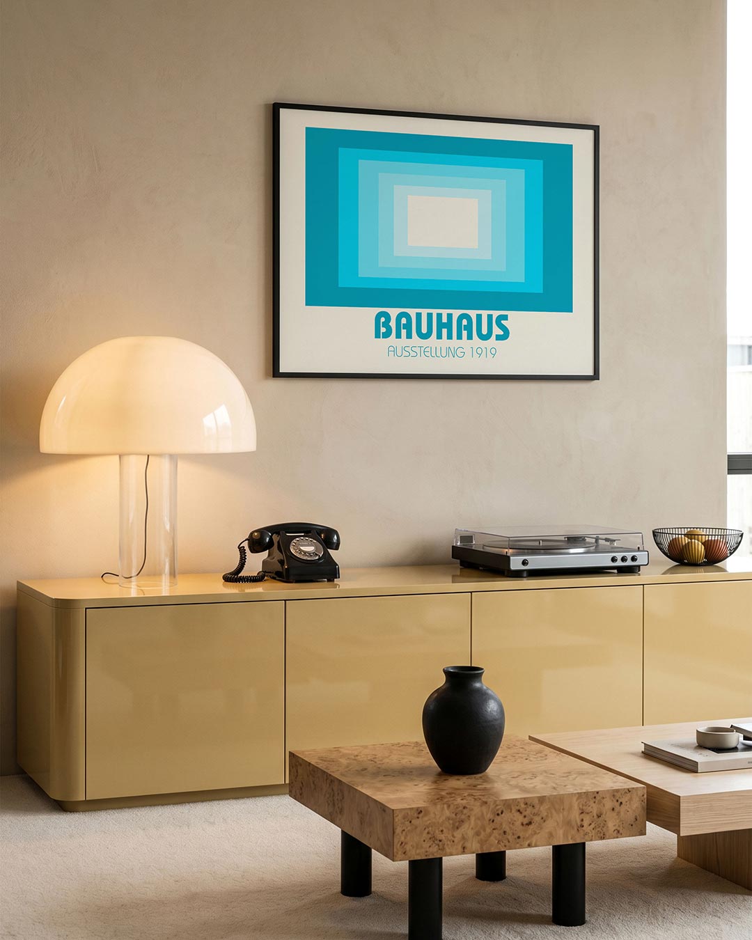Vormritme en kleur – moderne Bauhaus wandkunst als poster