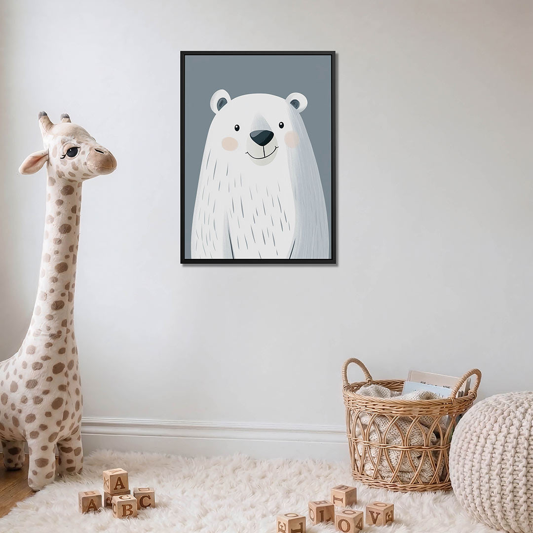 Vrolijke ijsbeer illustratie – moderne staande wandkunst