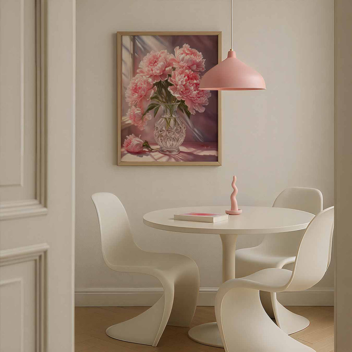 Pioenrozen in Vaas – bloemen poster in staand formaat