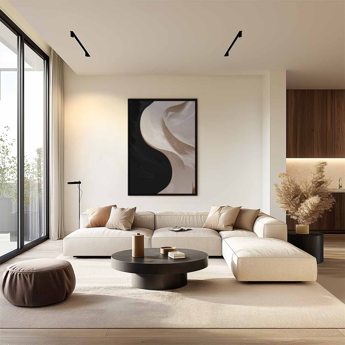 Stijlvolle Abstracte Harmonie – plexiglas wanddecoratie in portret formaat
