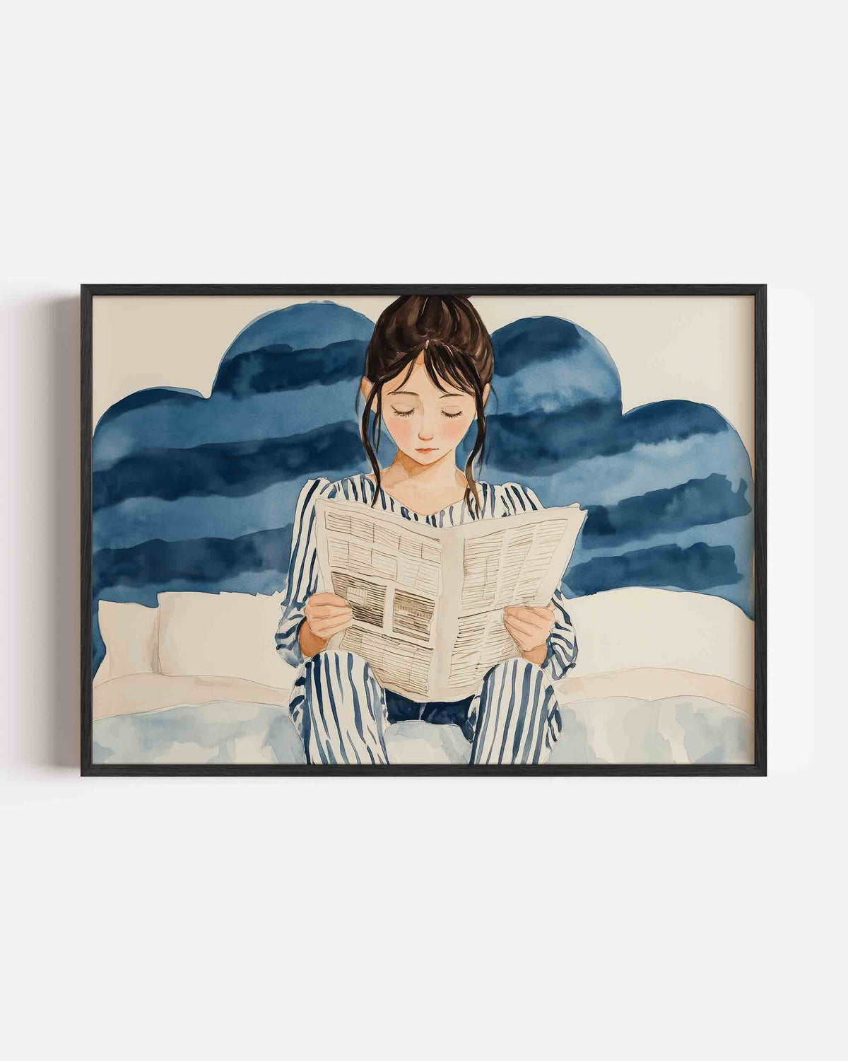 Lezend meisje – hedendaagse illustratie poster in landscape formaat