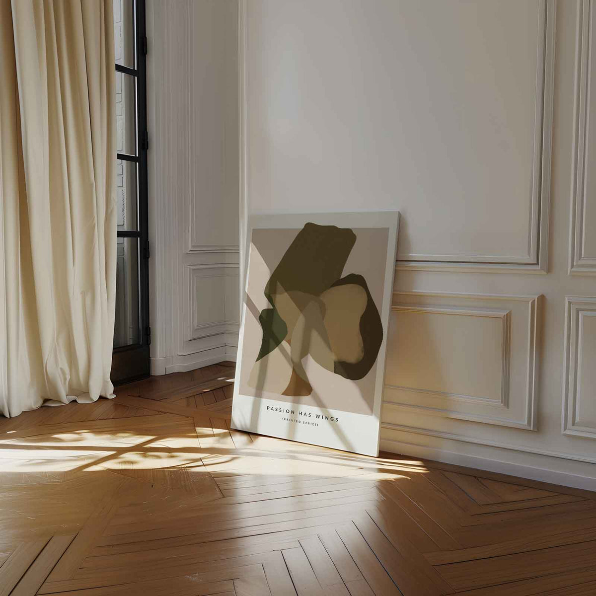 Abstracte Vibratie – kunstwerk met zwarte baklijst