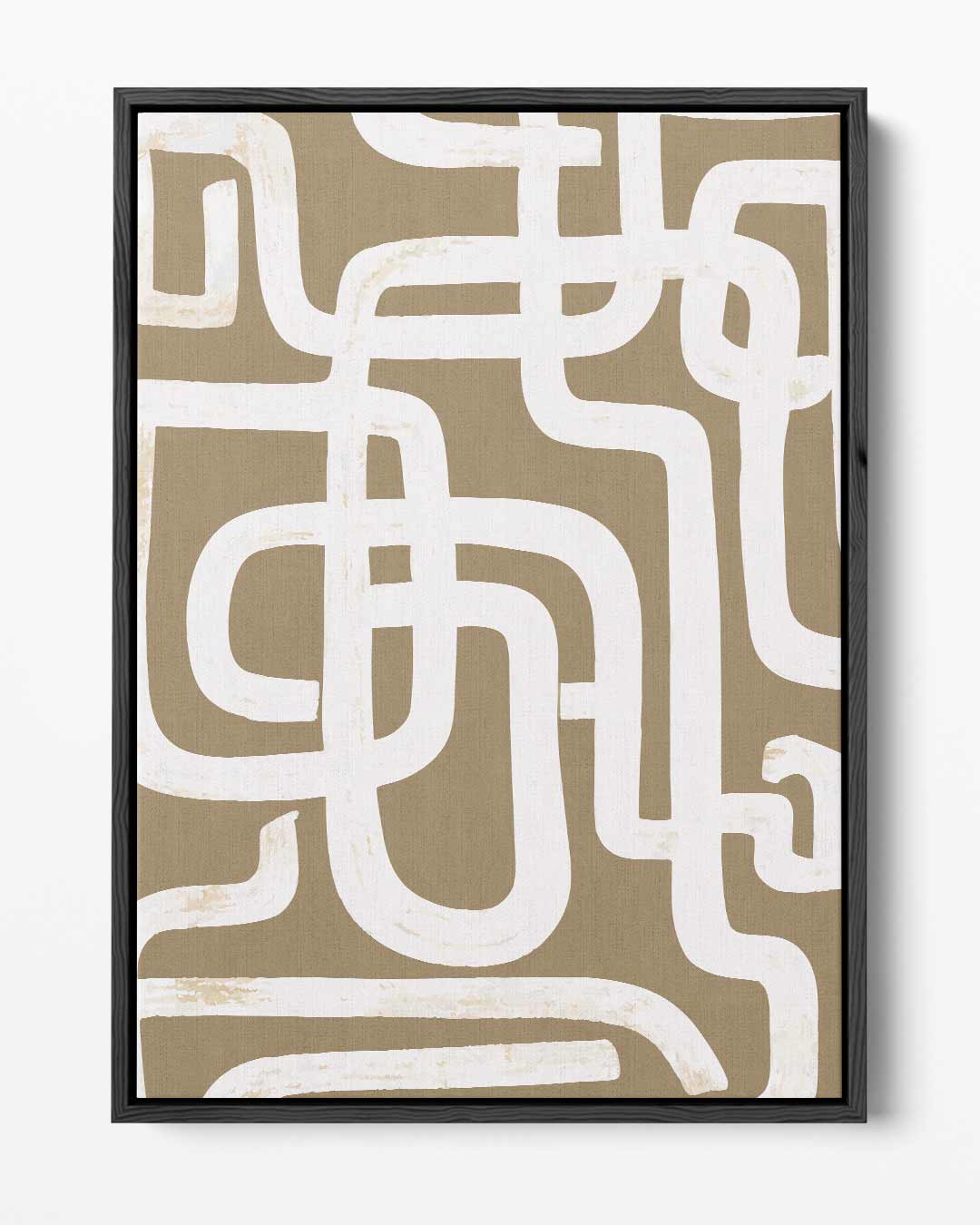 Abstract Labyrint Bruin – portret kunstwerk als wanddecoratie