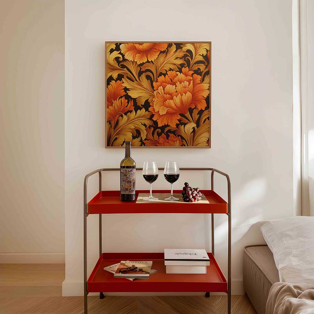 Bloemmotief – vierkante William Morris wanddecoratie van WallArtistic